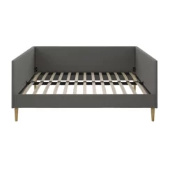 Queen Fabio Mid-Century Daybed Queen Gray Linen - Room & Joy -Room & Joy GUEST ff2f9ed0 242b 4e5c abeb a908297f16d0